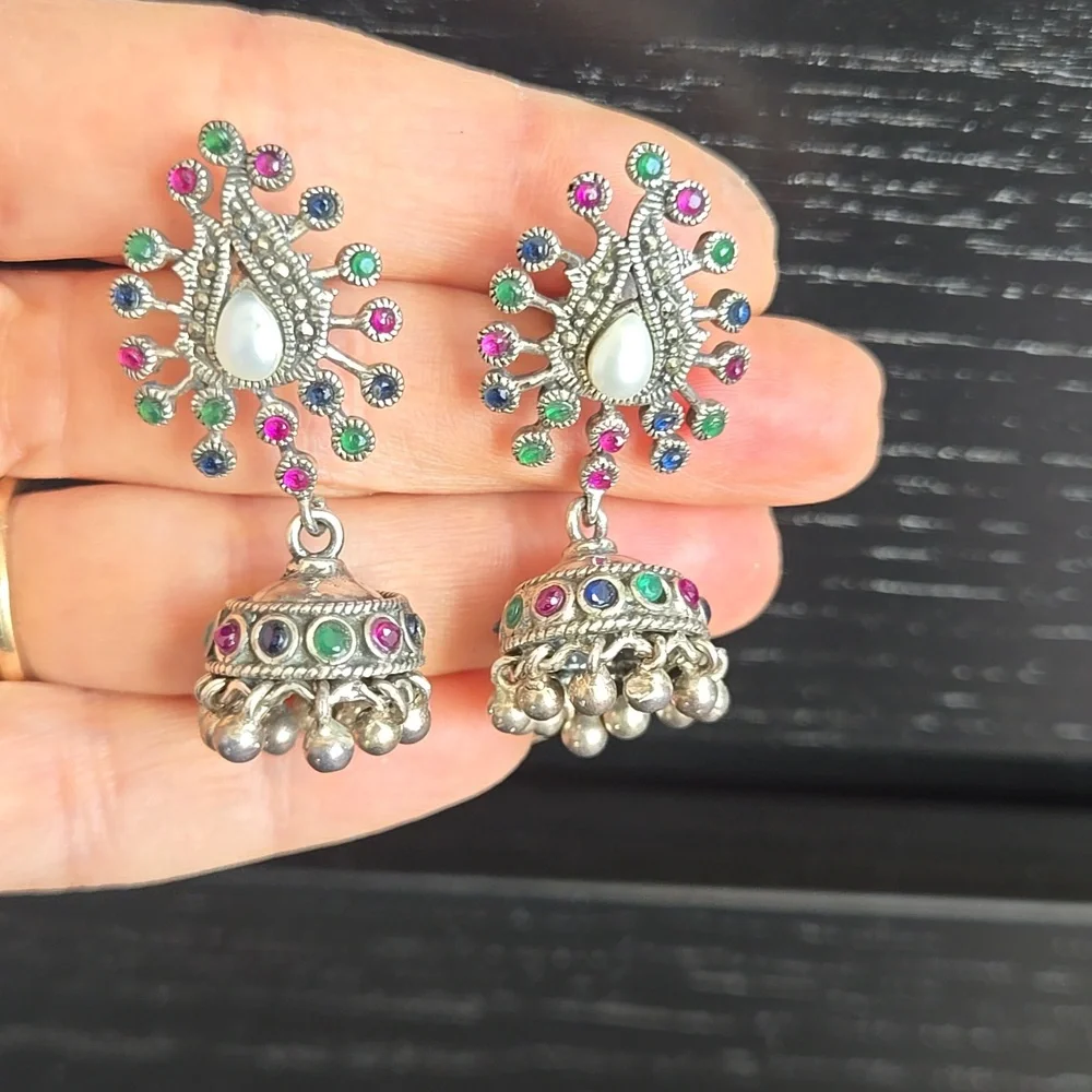 Multistone Jingling Earrings With Gift Box